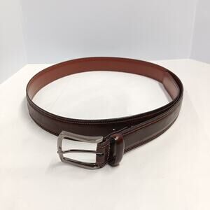 Men's Belt Strap Full Grain Cowhide Leather With Buckle Brown Size 38 Casual